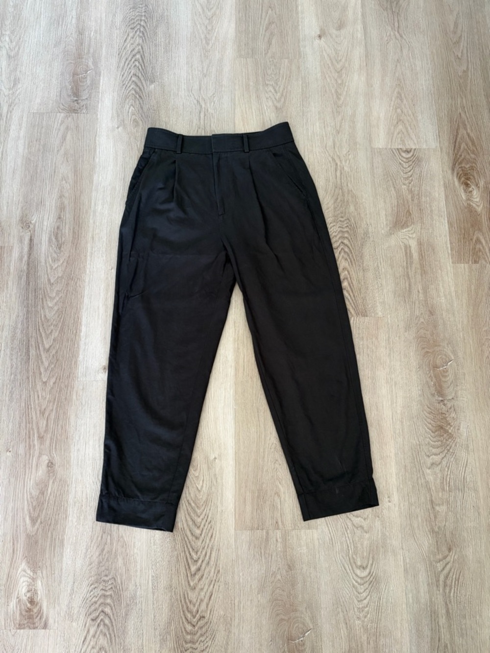 Everlane Womens Black Pleated Casual Trousers